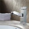 Robinets de lavabo de salle de bain en laiton, robinet à tirer, forme carrée, mélangeur d'eau de bassin de conception moderne