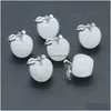 Colares pendentes de pingente esculpido no atacado Cryartz Crystal Apple Paperweight Decoration for Christmas Birthday Presents Drop Dhz4l