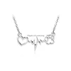 Collane con ciondolo Amore Orso Zampa Cane Impronta Ecg Battito cardiaco Collana Donna Bling Clavicola Catena Gioielli Regalo Pendenti con consegna a goccia Dh9Nh