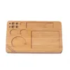 Natural Bamboo Wooden Smoking Portable Display Tray DIY Working Scrolling Handroller Plate Preroll Rolling Machine Herb