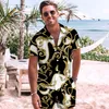 Мужские спортивные костюмы с коротким рукавом Hawaiian Beach Thirt Shorts HD Динамическая принт повседневная рубашка с двумя частями модной одежды ropa hombre 230418