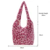 Abendtaschen Exquisite Damentasche Pelzige Flauschige Shopper Blume Animal Print Schulter Für Frauen Herbst Und Winter Plüsch Tote Handtaschen