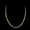 Vintage Rainbow Tennis Multi Colored VVS Moissanite Diamond Solid Sier Necklace Chain for Women's