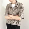 Męskie koszule Summer Summer Short Inteved Shirt Men Mode Mode Drukowane koreańskie koreańskie luźne jedwabne męskie męskie Mens M-xl