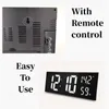 Wall Clocks 16Inch Digital Clock With Remote Control Temperature Humidity Night Mode Table 12/24H Electronic Wall-mount LED