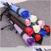 Decorative Flowers Wreaths Soap Flower Mti Color Single Branch Artificial Rose Valentines Day Activity Gift Market Promoti Dhadj