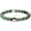 Kralen 8 mm kralen armband strengen natuurlijke kristal amethist tijger oog legering katten voetafdruk elastiek voor vrouwen mannen sieraden drop levering dhiyb