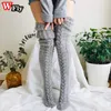 Sexy Socks Harajuku Women Girls Wool Stockings Winter Warm Knitted Over Knee Leg Warmer Female Thigh Long Warmers 230419