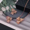flower gold diamond cross initial pendant long necklaces set for women trendy designer jewelry Party Wedding gifts girls earrings Engagement Jewelry Accessories