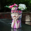 Party Favor Resin Crafts Fairy Flower Pot Meditation Girl Balcony Courtyard Garden Decoration and Layout Creative Ornaments 231118