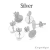 100 stks/partij 4-10mm Brons Rhodium KC Goud Metalen Blank Post Oorbel Studs Basis Pins Met Oorbel Plug oor Terug Voor Sieraden Maken Sieraden Maken Sieraden Bevindingen