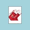 ديكورات عيد الميلاد ثلج Doer Deer Stocking Gift Bag Candy Apple Facs Wrap Long Stockings Socks Red Festive Party Supplies Drop de Dh5kq