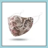 Designer Masques Ciel Étoilé Motif Floral Masque Visage Tissu De Coton Lavable Réutilisable Er Anti Poussière Chaud Coupe-Vent Imprimer Réglable Earlo Dh0X9