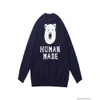 Tasarımcı Sweaters Moda Sıradan Giyim Hoodies İnsan Yapımı Geri Kutup Ayısı Örgü Sonbahar/Kış Gevşek Çift Yuvarlak Boyun Sweater