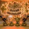 Party Decoration Birthday Decorations for Adult 30th Supplies Set With String Light Gold Backdrop Number Balloon Män och kvinnor