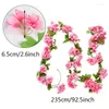 Dekorativa blommor 225 cm White Cherry Blossom Vine For Home/Garden Greing Decor Artificial Plant Flower Garland Wedding Decorations