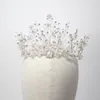 Coiffes Incroyable Strass Diadèmes De Mariée Cristaux D'argent Fleur Diadème Couronne Pour Les Mariées Bandeaux Cheveux Bijoux Voile Accessoires