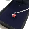 Necklace t S925 Sterling Silver Women's Blue Red Seven Star Ladybug Necklace Fashion Versatile Personalized Jewelry Insect Pendant