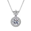 Pendant Necklaces Trendy 1ct D Color VVS1 Moissanite Crown Necklace Women 925 Sterling Silver Plated White Gold Diamond Clavicle GiftPendant