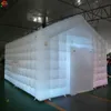 Entrega gratuita Atividades ao ar livre branco inflável de cubo de tenda de ar tenda de eventos de festa do soprador de vapor com máquina de nevoeiro leve n nevoeiro