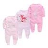 Pyjamas De Baby Overall geboren 3PCS Baumwolle Infant Jungen Pyjamas Frühling Cartoon Nachtwäsche Langarm Mädchen Pyjama Hause Tragen 231117