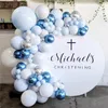 Decoración de fiesta Macaron Globos Guirnalda Arco Blanco Azul Globos Boda Cumpleaños Festival Evento Globo Conjunto