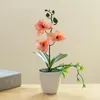 Decorative Flowers Butterfly Orchid Bonsai Artificial Flower Pot Home Decor Garden Living Room Decoration Accessories Fake Green Plant Craft