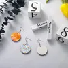 Jewelry Pouches Sublimation Blank Round Earrings Sublimatable MDF With Earring Hooks Jump Rings Holder Cards Bags 30 Pairs