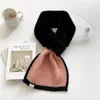 Scarves Woman's Fur Knit Wool Cross Warm Scarf Winter Thicken Outdoor Neck Protect Cervical Spine False Collar Plush D487