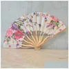 Feest gunst retro Chinese bamboe vouwen kersen bloesem bloem ontwerp kunst ornament klassieke hand fans dames dans cadeau 3 7mq dhzj2