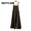 Kvinnors jumpsuits Rompers Instylish Women's Oversize Bib Trousers Wide Leg Pants Overalls Jumpsuit Romper Summer Byxor med remmar Casual Streetwear P230419