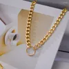 Pendant Necklaces Vintage Round Circle Choker Necklace For Women Gold Silver Color Fashion Chunky Chain Jewelry Accessories