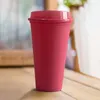 Tassen 473 ml / 16 oz Kaffeetasse Wasser Lebensmittelqualität Matte Oberfläche Wiederverwendbare Kunststoff Reise Einfarbig Einfache Mode Mit Deckelbecher