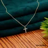 Pendant Necklaces Cubic Zirconia Cross Necklace Gold Plated Layering Jewelry Dainty for Women Religious Jewellery Gift