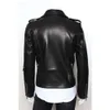 Vestes de motard noires en cuir pour hommes, fermeture éclair Double diagonale en peau de vache, coupe cintrée, manteaux de moto courts pour hommes