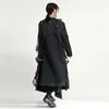 Women's Jackets 2023 designer organza flanged stitching hollowed out irregular long trench coat 230418