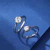 Gioielli firmati Anello moissanite Anello con diamanti da donna in argento sterling da 1 carato Anelli per coppia proposta di lusso anello nuziale anello di fidanzamento