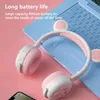 携帯電話のイヤホンかわいいベアアポーヘッドセット輝くキッズワイヤレスBluetooth互換性5 0ヘッドフォンガールズイヤホンマイク子供ギフト231117