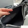 Bolsos de hombro 7A Diseñador Mujer Le Cagole Bolso Medio Mes Bolsas para las axilas Dumplings Hombro Punk Crossbody Monedero Bolso de motocicleta de cuero genuino para mujer Tote