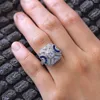 Wedding Rings 2023 Fashion Boho Ring Set Blue Stone Finger Sliver Filled Vintage For Women Bands Party Accessories