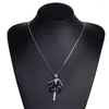 Chaînes Doux Ballet Fille Cristal Collier Pendentifs Pour Femmes Mode Bleu Déclaration Long Chandail Chaîne Collier Femme Bijoux