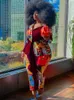 Ethnische Kleidung Dashiki Afrikanische Kleidung Frauen 2-teiliges Set Tops und Hosenanzüge Herbstmode Druck Streetwear Bürodame Outfits