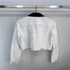 23SS Summer mulheres designers blusas camisetas tops de designer tampa com renda para meninas algodão Milão Milan Runway High End Luxury Brand Designer Dress Splice Blouse