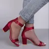 Kleding schoenen dames mode open teen suede sexy dikke hiel sandalen zomer dikke lage hoge hakken gladiator plus maat
