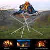 Lampes de poche Torches en acier inoxydable Camping en plein air feu de camp support de feu pliable maille fosse poêle à bois cadre jardin arrière-cour barbecue feu de camp 231118