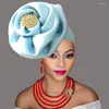 Ubrania etniczne afrykańskie okłady głowy gotowe do noszenia klimatyzmu Gele Women Flower
