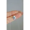 Xiy Wholesale Diamond White Solid Gold Aquamarine Water Drop V Shape Necklace Classic Gemstone Au750 Fine Jewelry