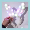 Outros suprimentos de festa festiva LED LED PLUSH PLUSH RAUCHEDS BABELA CABEÇA BUNDO BUNNY LIGHT UP BANHA CABELA CABE