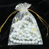 Hotsale 100pcs/Lot Moon Star Organza Torbaları 7x9 9x12cm Küçük Noel Drawstring Hediye Çantası Cazibe Takı Ambalaj Çantaları Tepeler Mücevher Accessoriesjewelry