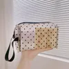 Storage Bags Net Yarn Cosmetic Bag Portable Washable Pencil Pen Case Nylon Travel Zipper Pouch Black Heart Patterns Home Wash